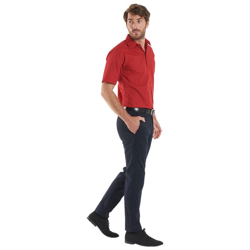 Mens-Poplin-Half-Sleeve-Shirt