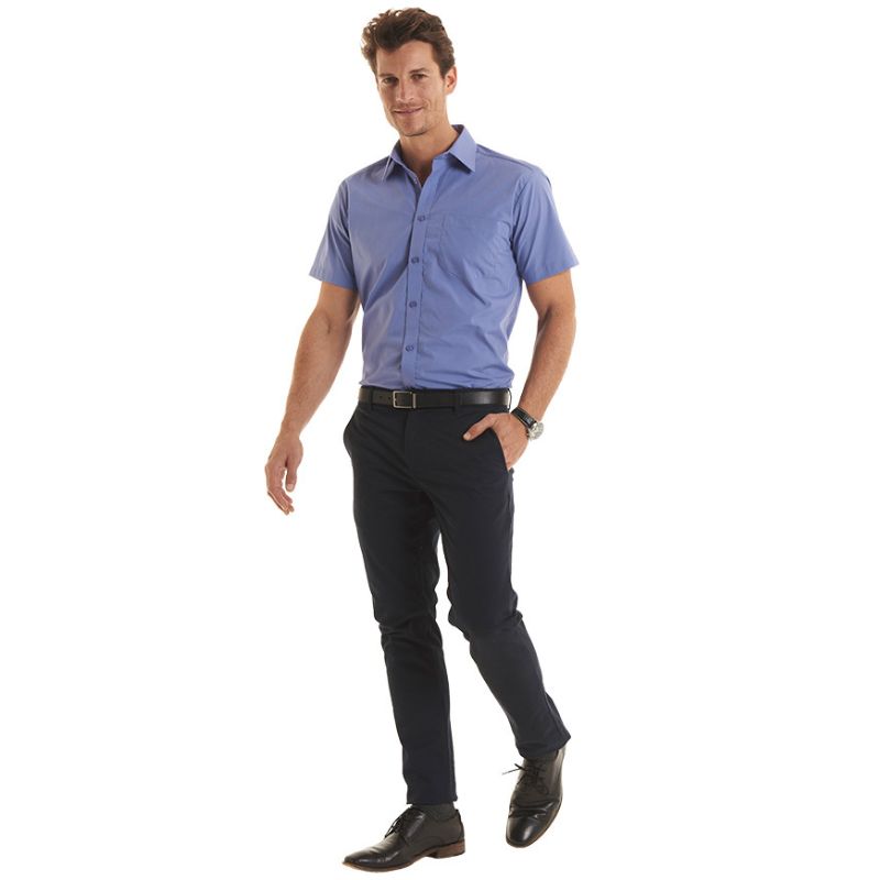 Men's-short-Sleeve-Poplin-Shirt